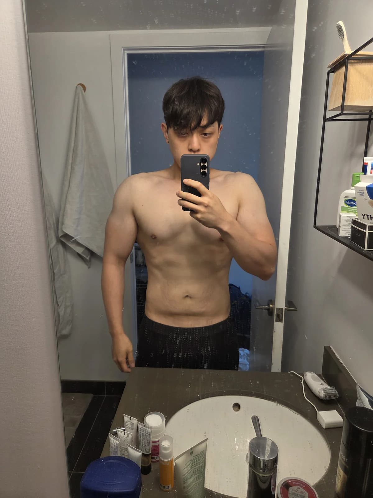 Founder bathroom mirror check-in after a difficult diet stretch