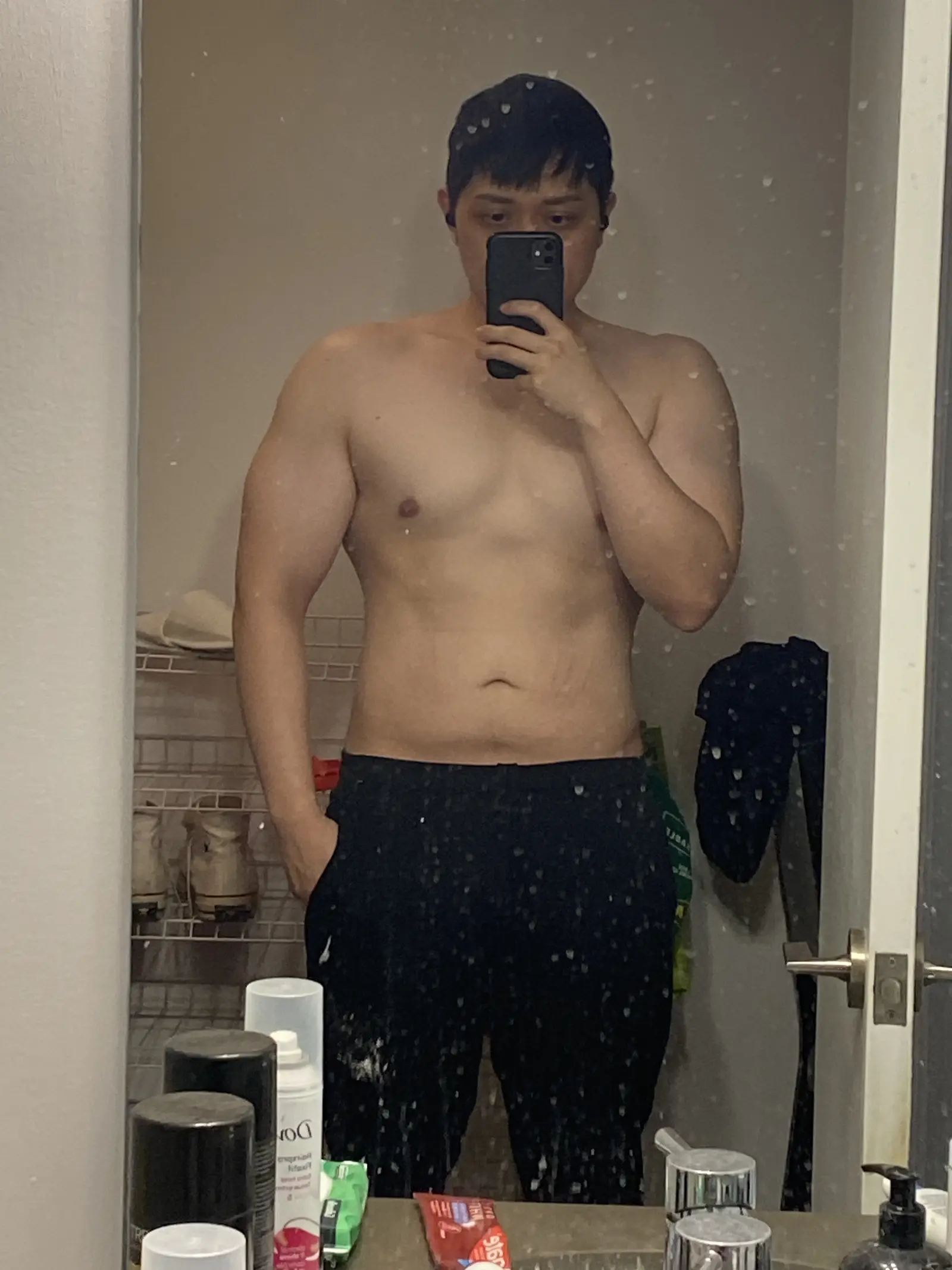 Honest founder mirror shot from a discouraging weigh-in week, framing why does the scale go up when I barely eat